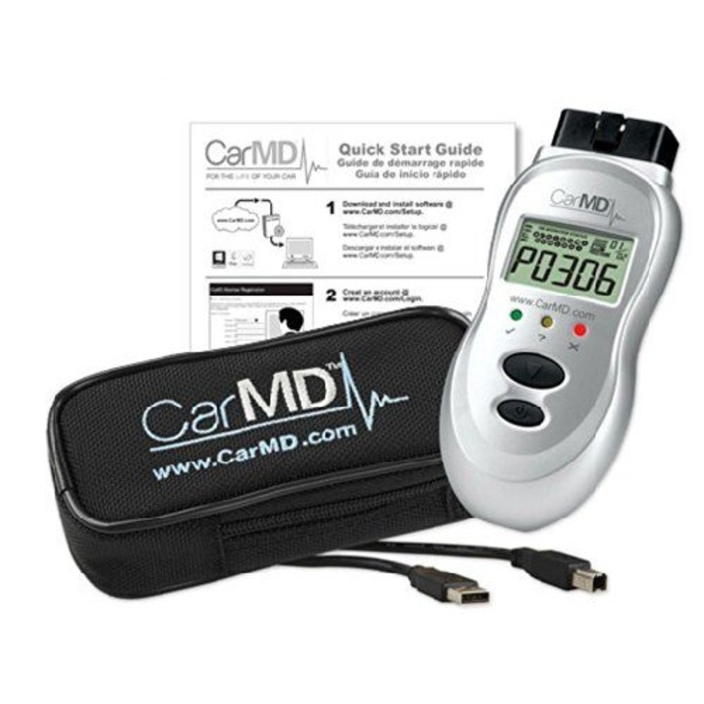 CarMD 2100 Vehicle Health System Diagnostic Code Reader OBDII Silver OS-2100